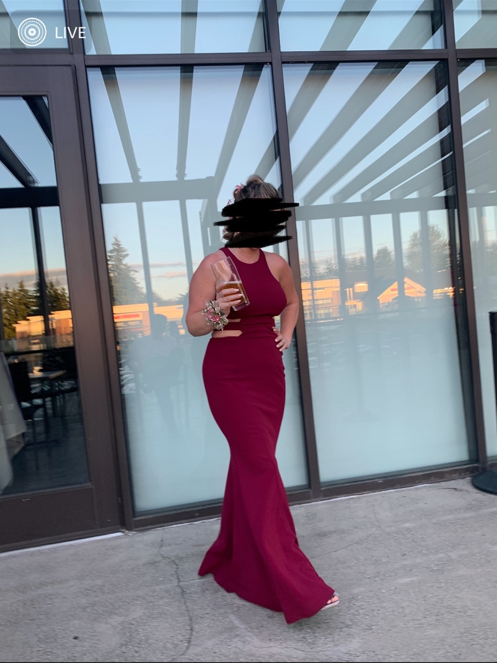 LM Collection Wine Red Mermaid Evening Gown